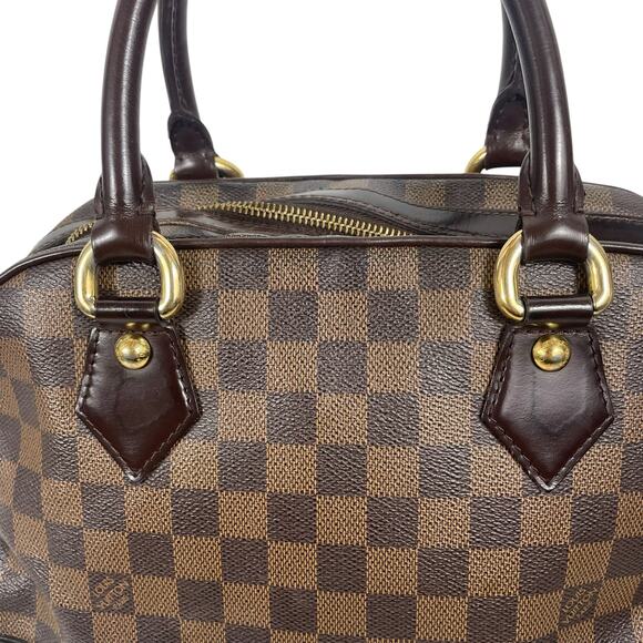 Louis Vuitton Damier Ebene Duomo Coated Canvas Top Handle Bag Brown - Picture 9 of 16